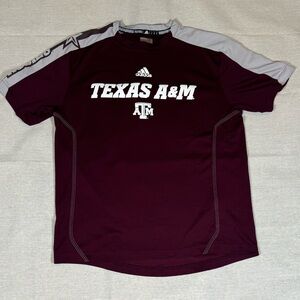 ADIDAS Texas A&M Spellout Graphic T-Shirt\Jersey - Maroon and Gray LG